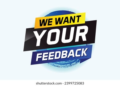 Queremos que tu opinión de voz de retroalimentación ilustración de vector 3d estilo para usar página de inicio, plantilla, ui, web, aplicación móvil, afiche, banner, volante, fondo, etiqueta Nosotros