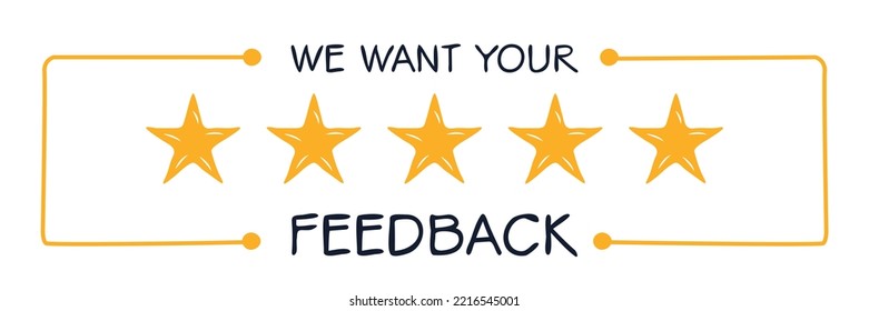 We want your feedback, Vector label.
