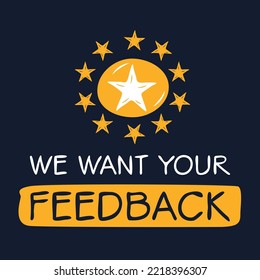 We want your feedback, Vector label.