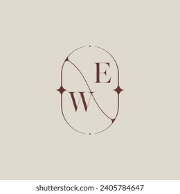 WE wedding classic in elegant monogram with high quality professional design that will print well