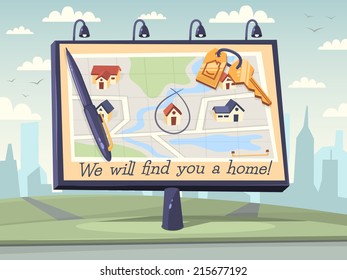 We will find you a home. Vector illustration.