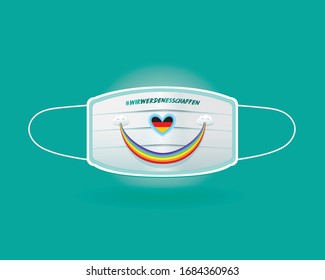 "We will make it" Illustration of a surgical mask to protect against viruses and infections