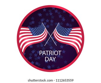 We Will Never Forget. 9/11 Patriot Day background, American Flag on sparkling  background. Vector illustration for Patriot Day