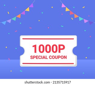 We Will Present 1,000 Points And Hold An Event That Offers Various Benefits To The Winners Illustration Set. Firecracker, Paper Flower, Garland, Pay. Vector Drawing. Hand Drawn Style.