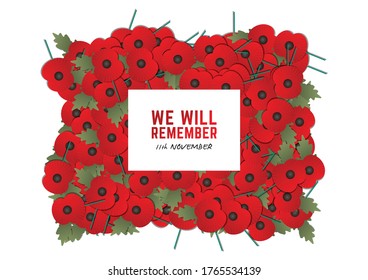 We will remember 11th November - Remembrance Day vector