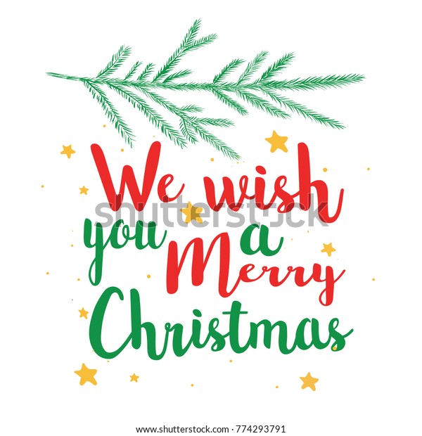 We Wish You Happy Christmas Calligraphy Stock Vector (Royalty Free ...