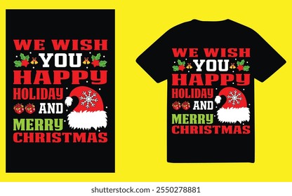 we wish you happy and merry christmas t shrit 