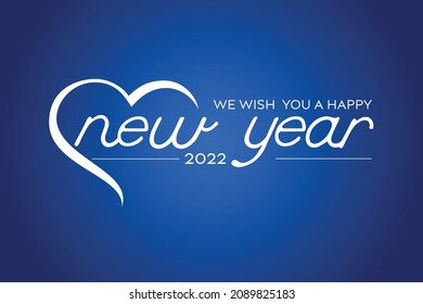 We wish you Happy New Year 2022 handwritten vector design. Abstract Hand drawn creative design