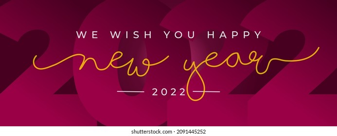 We wish you a Happy New Year 2022 red greeting card