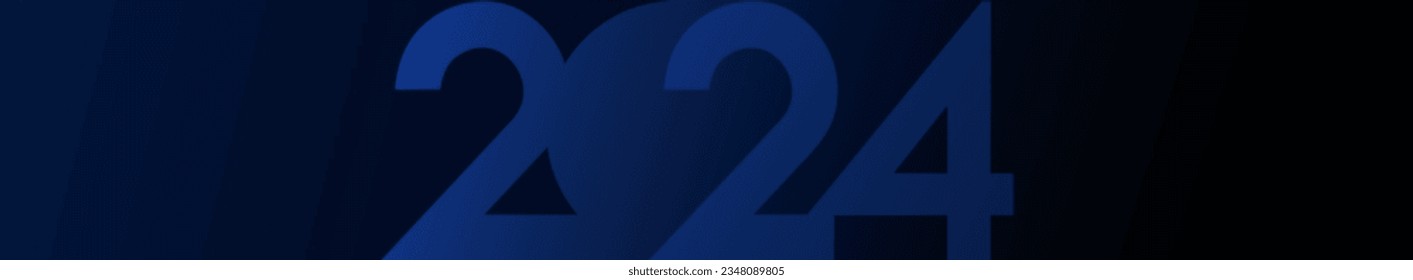 We wish you a Happy New Year 2024, modern design, Background with blue numbers for the title