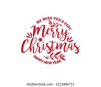 We wish you a Merry Christmas text. Calligraphy text for greeting cards 