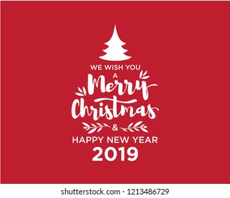 We wish you a Merry Christmas text. Calligraphy text for greeting cards 