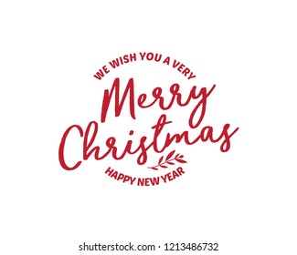 We wish you a Merry Christmas text. Calligraphy text for greeting cards 