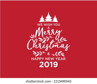 We wish you a Merry Christmas text. Calligraphy text for greeting cards