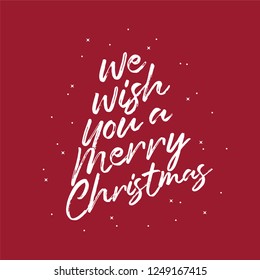 We Wish You A Merry Christmas Holiday Vector Text Illustration Background