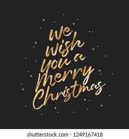 We Wish You A Merry Christmas Holiday Vector Text Illustration Background