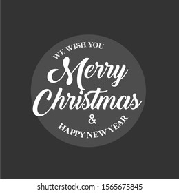 We wish you Merry Christmas and Happy New Year isolated vector vintage