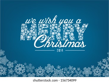 We wish you a Merry Christmas - vector greeting card