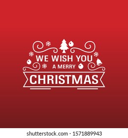 We wish you a Merry Christmas text. Calligraphy text for greeting cards.