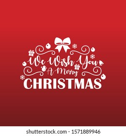 We wish you a Merry Christmas text. Calligraphy text for greeting cards.
