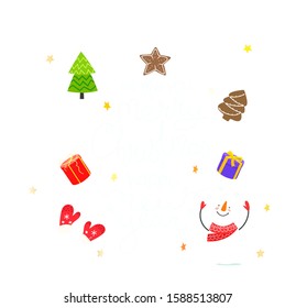 We wish you a Merry Christmas and happy New year concept with holiday accessories