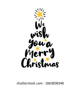 We wish you a merry christmas. New year greeting card. Vector illustration.
