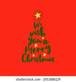 We wish you a merry christmas. New year greeting card. Vector illustration.