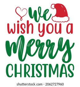 We wish you a merry Christmas SVG Design | Typography, Silhouette, Christmas SVG Cut Files for T-shirt, poster, mug making, card making, stickers and more.