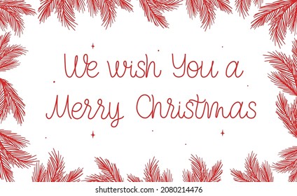 We wish you a Merry Christmas. New Year and Christmas lettering composition for festive design and New Year gifts.