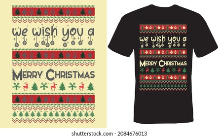 we wish you a merry Christmas T-shirt Design for Christmas