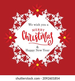  We Wish You a Merry Christmas and Happy New Year, greeting card, vector illustration design.
