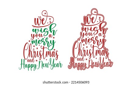 We Wish You a Merry Christmas and Happy New Year Design.