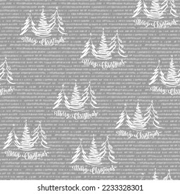 We wish you a Merry Christmas Calligraphy text for greeting cards on grey background.