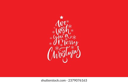 We wish you Merry Christmas and snowflake design greeting card 