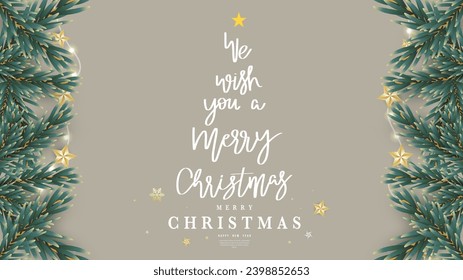 We wish you a merry christmas , Merry Christmas  and Happy New Year background ,element in Christmas holiday , Flat Modern design , illustration Vector EPS 10