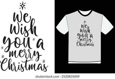 we wish you a merry Christmas T-Shirt, vintage Christmas sign , Glitter Greeting Design , Merry Christmas , Christmas t shirt