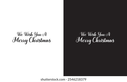 We Wish You Merry Christmas Lettering.  For celebration cards, party posters, gift tags. Vector illustration. EPS 10