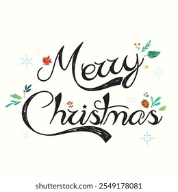 We wish you a Merry Christmas vector graphic design badge typography lettering quotes illustration. Winter Holiday calligraphic cards vector.