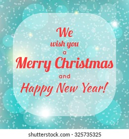 We wish you a Merry Christmas and Happy New Year! Banner or card. Stock vector.