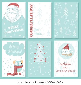 We wish you a Merry Christmas and a happy New Year. Stylish holiday card with cute sheep in vector. Bright cartoon background with holiday symbols