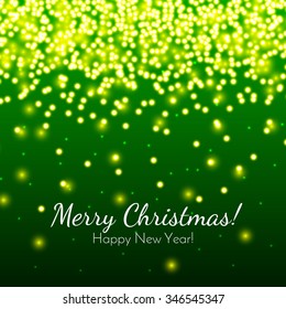 We wish you a merry Christmas and Happy New Year - quote in a Christmas tree with chalk on blackboard background. Hand lettering. Design by flyer, banner, poster, printing, mailing.