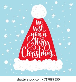 We wish you a Merry Christmas text. Calligraphy text for greeting cards.