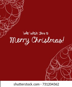 We wish you a Merry Christmas. Postcard with an abstract pattern of circles. Vector illustration