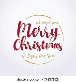 We Wish You Merry Christmas & Happy New Year Lettering