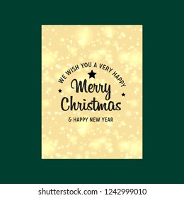 We Wish you a very Happy Merry Christmas and Happy New Year glowing Poster background