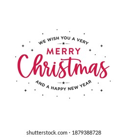 We Wish You A Very Merry Christmas and a Happy New Year, Christmas Background, New Year Background, Printable Greeting Card, Holiday Card, Happy New Year Vector Text Illustration Background