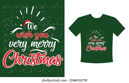 We wish you very merry Christmas Christmas T-shirt design.