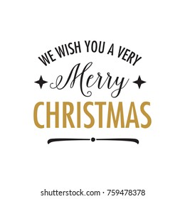 We wish you very merry Christmas lettering