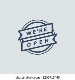 We&#39;re open banner sign illustration