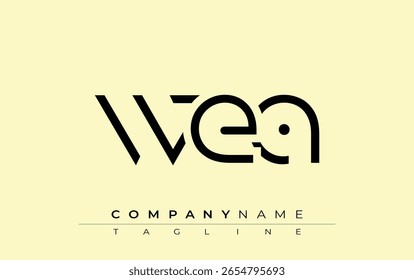 WEA abstract letter design. Modern Business Logo Design With Abstract Typography and Contemporary Style